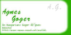 agnes goger business card